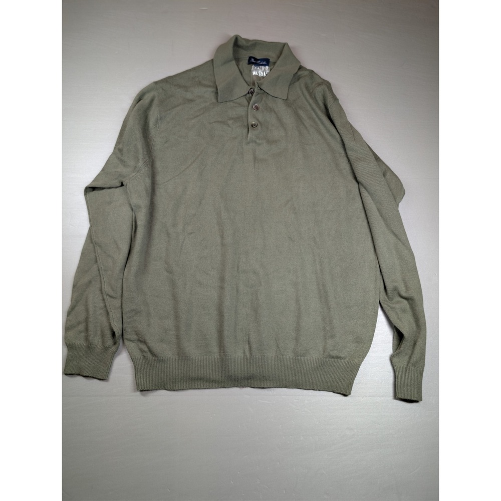 Paul Fredrick Olive Green Polo Shirt (Silk and Cashmere)